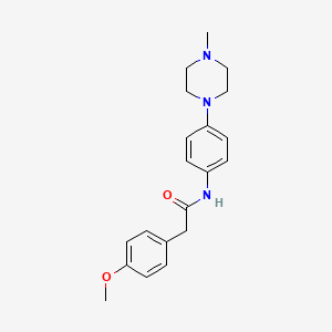 molecular formula C20H25N3O2 B5861046 2-(4-methoxyphenyl)-N-[4-(4-methyl-1-piperazinyl)phenyl]acetamide 