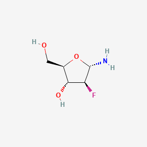 molecular formula C5H10FNO3 B586108 (2R,3R,4S,5S)-5-Amino-4-fluoro-2-(hydroxymethyl)tetrahydrofuran-3-ol CAS No. 149624-20-4