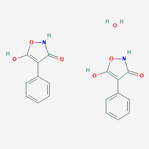 molecular formula C18H16N2O7 B058611 3,5-Dihydroxy-4-phenylisoxazole hemihydrate CAS No. 111943-85-2
