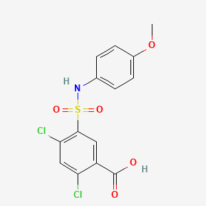 molecular formula C14H11Cl2NO5S B5861100 2,4-dichloro-5-{[(4-methoxyphenyl)amino]sulfonyl}benzoic acid 