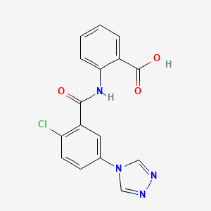 molecular formula C16H11ClN4O3 B5861126 2-{[2-chloro-5-(4H-1,2,4-triazol-4-yl)benzoyl]amino}benzoic acid 