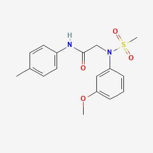 molecular formula C17H20N2O4S B5861131 N~2~-(3-methoxyphenyl)-N~1~-(4-methylphenyl)-N~2~-(methylsulfonyl)glycinamide 