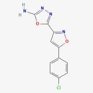 molecular formula C11H7ClN4O2 B5861159 5-[5-(4-chlorophenyl)-3-isoxazolyl]-1,3,4-oxadiazol-2-amine 