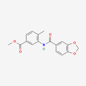 molecular formula C17H15NO5 B5861167 methyl 3-[(1,3-benzodioxol-5-ylcarbonyl)amino]-4-methylbenzoate 