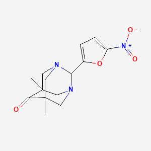 5,7-dimethyl-2-(5-nitro-2-furyl)-1,3-diazatricyclo[3.3.1.1~3,7~]decan-6-one