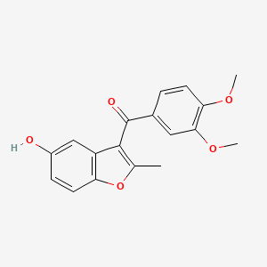 molecular formula C18H16O5 B5861174 (3,4-dimethoxyphenyl)(5-hydroxy-2-methyl-1-benzofuran-3-yl)methanone 