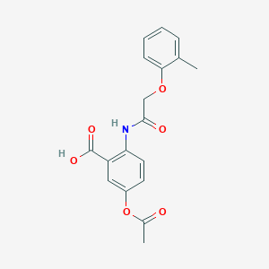 molecular formula C18H17NO6 B5861187 5-(acetyloxy)-2-{[(2-methylphenoxy)acetyl]amino}benzoic acid 
