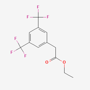 molecular formula C12H10F6O2 B586125 3,5-双(三氟甲基)苯基乙酸乙酯 CAS No. 144632-97-3
