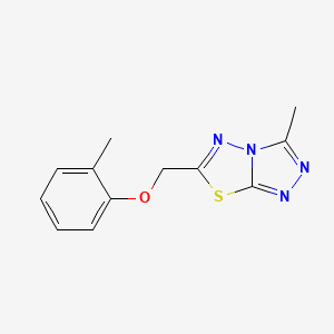 molecular formula C12H12N4OS B5861255 3-methyl-6-[(2-methylphenoxy)methyl][1,2,4]triazolo[3,4-b][1,3,4]thiadiazole 