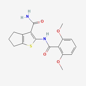 molecular formula C17H18N2O4S B5861270 2-[(2,6-dimethoxybenzoyl)amino]-5,6-dihydro-4H-cyclopenta[b]thiophene-3-carboxamide 