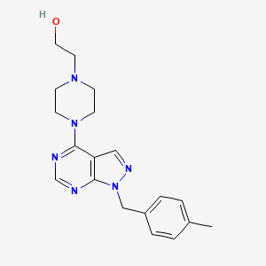 molecular formula C19H24N6O B5861277 2-{4-[1-(4-methylbenzyl)-1H-pyrazolo[3,4-d]pyrimidin-4-yl]-1-piperazinyl}ethanol 