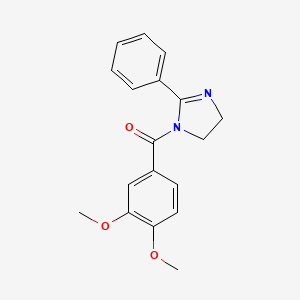molecular formula C18H18N2O3 B5861278 1-(3,4-dimethoxybenzoyl)-2-phenyl-4,5-dihydro-1H-imidazole 