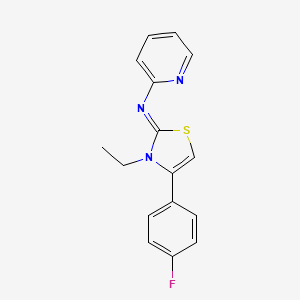 molecular formula C16H14FN3S B5861316 N-[3-ethyl-4-(4-fluorophenyl)-1,3-thiazol-2(3H)-ylidene]pyridin-2-amine 