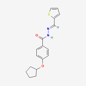 molecular formula C17H18N2O2S B5861323 4-(cyclopentyloxy)-N'-(2-thienylmethylene)benzohydrazide 