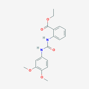 molecular formula C18H20N2O5 B5861340 ethyl 2-({[(3,4-dimethoxyphenyl)amino]carbonyl}amino)benzoate 