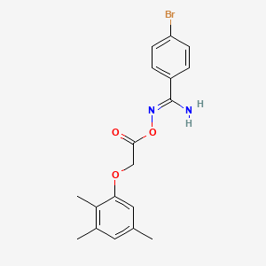 molecular formula C18H19BrN2O3 B5861358 4-bromo-N'-{[(2,3,5-trimethylphenoxy)acetyl]oxy}benzenecarboximidamide 