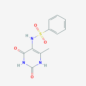 molecular formula C11H11N3O4S B5861360 N-(2,4-dihydroxy-6-methyl-5-pyrimidinyl)benzenesulfonamide 
