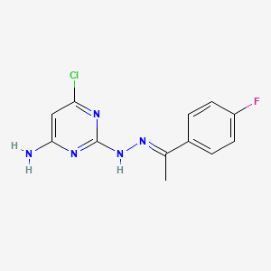 molecular formula C12H11ClFN5 B5861383 1-(4-fluorophenyl)ethanone (4-amino-6-chloro-2-pyrimidinyl)hydrazone 