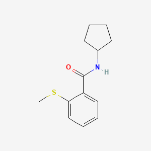 molecular formula C13H17NOS B5861394 N-cyclopentyl-2-(methylthio)benzamide 