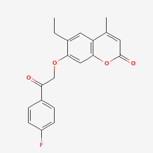 molecular formula C20H17FO4 B5861425 6-ethyl-7-[2-(4-fluorophenyl)-2-oxoethoxy]-4-methyl-2H-chromen-2-one 