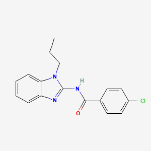 molecular formula C17H16ClN3O B5861426 4-chloro-N-(1-propyl-1H-benzimidazol-2-yl)benzamide 