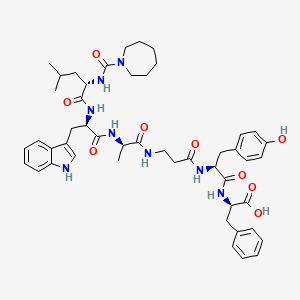 molecular formula C48H62N8O9 B586148 N-(Azepane-1-carbonyl)-L-leucyl-D-tryptophyl-D-alanyl-beta-alanyl-L-tyrosyl-D-phenylalanine CAS No. 152847-08-0