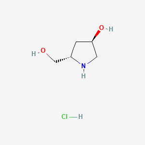 molecular formula C5H12ClNO2 B586149 (3R,5S)-5-(Hydroxymethyl)pyrrolidin-3-ol Hydrochloride CAS No. 478922-47-3