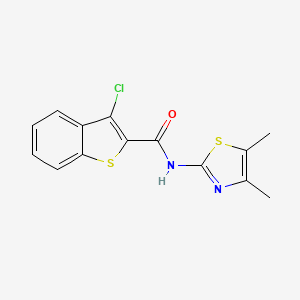 molecular formula C14H11ClN2OS2 B5861502 3-chloro-N-(4,5-dimethyl-1,3-thiazol-2-yl)-1-benzothiophene-2-carboxamide 