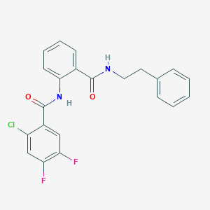 molecular formula C22H17ClF2N2O2 B5861518 2-chloro-4,5-difluoro-N-(2-{[(2-phenylethyl)amino]carbonyl}phenyl)benzamide 