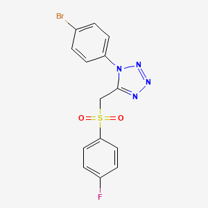 molecular formula C14H10BrFN4O2S B5861527 1-(4-bromophenyl)-5-{[(4-fluorophenyl)sulfonyl]methyl}-1H-tetrazole 