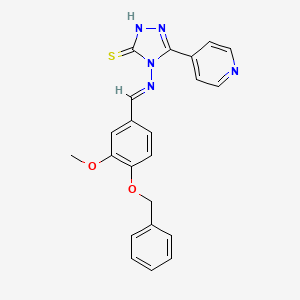 4-{[4-(benzyloxy)-3-methoxybenzylidene]amino}-5-(4-pyridinyl)-4H-1,2,4-triazole-3-thiol