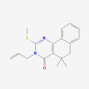 molecular formula C18H20N2OS B5861594 3-allyl-5,5-dimethyl-2-(methylthio)-5,6-dihydrobenzo[h]quinazolin-4(3H)-one 
