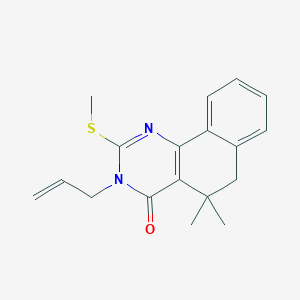 molecular formula C18H20N2OS B5861594 3-烯丙基-5,5-二甲基-2-(甲硫基)-5,6-二氢苯并[h]喹唑啉-4(3H)-酮 