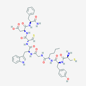 (3S)-4-[[(2S)-1-amino-1-oxo-3-phenylpropan-2-yl]amino]-3-[[(2R)-2-[[(2S)-2-[[2-[[(2S)-2-[[(2S)-2-[[(2R)-2-amino-3-sulfanylpropanoyl]amino]-3-(4-hydroxyphenyl)propanoyl]amino]hexanoyl]amino]acetyl]amino]-3-(1H-indol-3-yl)propanoyl]amino]-3-sulfanylidenepropanoyl]amino]-4-oxobutanoic acid