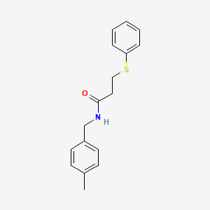 molecular formula C17H19NOS B5861632 N-(4-methylbenzyl)-3-(phenylthio)propanamide 