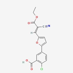 2-chloro-5-[5-(2-cyano-3-ethoxy-3-oxo-1-propen-1-yl)-2-furyl]benzoic acid