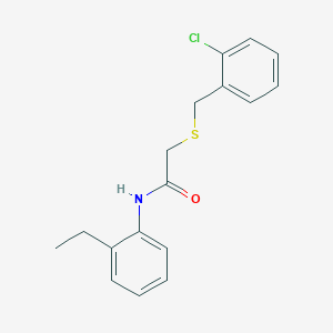 molecular formula C17H18ClNOS B5861687 2-[(2-chlorobenzyl)thio]-N-(2-ethylphenyl)acetamide 