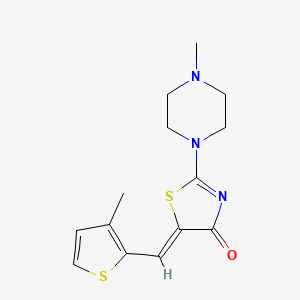 molecular formula C14H17N3OS2 B5861716 2-(4-methyl-1-piperazinyl)-5-[(3-methyl-2-thienyl)methylene]-1,3-thiazol-4(5H)-one 