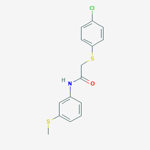 molecular formula C15H14ClNOS2 B5861740 2-[(4-chlorophenyl)thio]-N-[3-(methylthio)phenyl]acetamide 