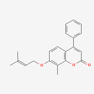 molecular formula C21H20O3 B5861765 8-methyl-7-[(3-methyl-2-buten-1-yl)oxy]-4-phenyl-2H-chromen-2-one 