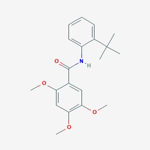 molecular formula C20H25NO4 B5861792 N-(2-tert-butylphenyl)-2,4,5-trimethoxybenzamide 