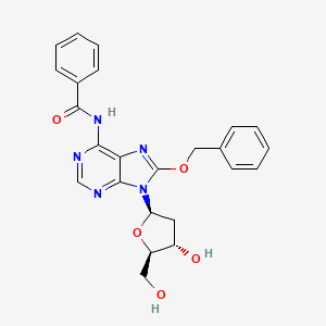 molecular formula C24H23N5O5 B586186 N6-Benzoyl-8-benzyloxy-2'-deoxyadenosine CAS No. 142979-40-6