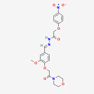 molecular formula C22H24N4O8 B5861923 N'-[3-methoxy-4-(2-morpholin-4-yl-2-oxoethoxy)benzylidene]-2-(4-nitrophenoxy)acetohydrazide 