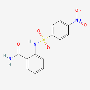 molecular formula C13H11N3O5S B5861954 2-{[(4-nitrophenyl)sulfonyl]amino}benzamide 