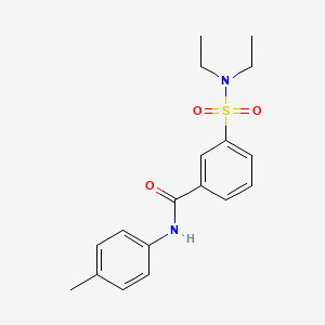 molecular formula C18H22N2O3S B5861957 3-[(diethylamino)sulfonyl]-N-(4-methylphenyl)benzamide 