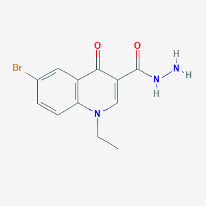 molecular formula C12H12BrN3O2 B5861973 6-bromo-1-ethyl-4-oxo-1,4-dihydro-3-quinolinecarbohydrazide 