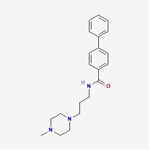 molecular formula C21H27N3O B5861987 N-[3-(4-methyl-1-piperazinyl)propyl]-4-biphenylcarboxamide 