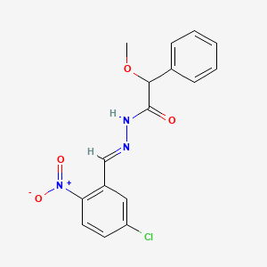 molecular formula C16H14ClN3O4 B5862041 N'-(5-chloro-2-nitrobenzylidene)-2-methoxy-2-phenylacetohydrazide 
