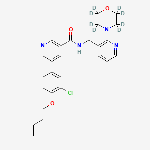 molecular formula C26H29ClN4O3 B586208 5-(4-Butoxy-3-chlorophenyl)-N-[[2-(2,2,3,3,5,5,6,6-octadeuteriomorpholin-4-yl)pyridin-3-yl]methyl]pyridine-3-carboxamide CAS No. 1794753-88-0