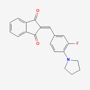 molecular formula C20H16FNO2 B5862082 2-[3-fluoro-4-(1-pyrrolidinyl)benzylidene]-1H-indene-1,3(2H)-dione 